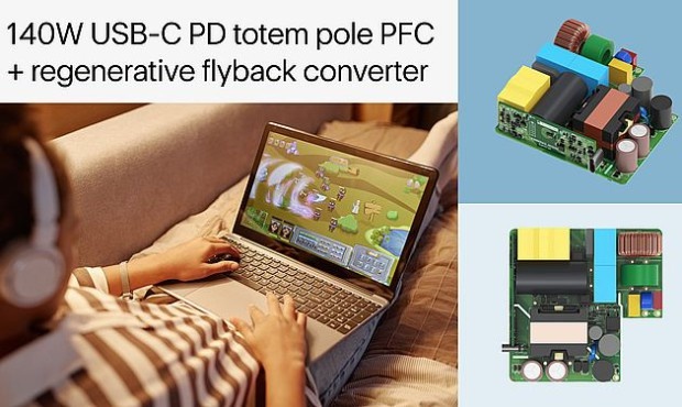 140W USB-C PD referencedesign med GaN-transistorer